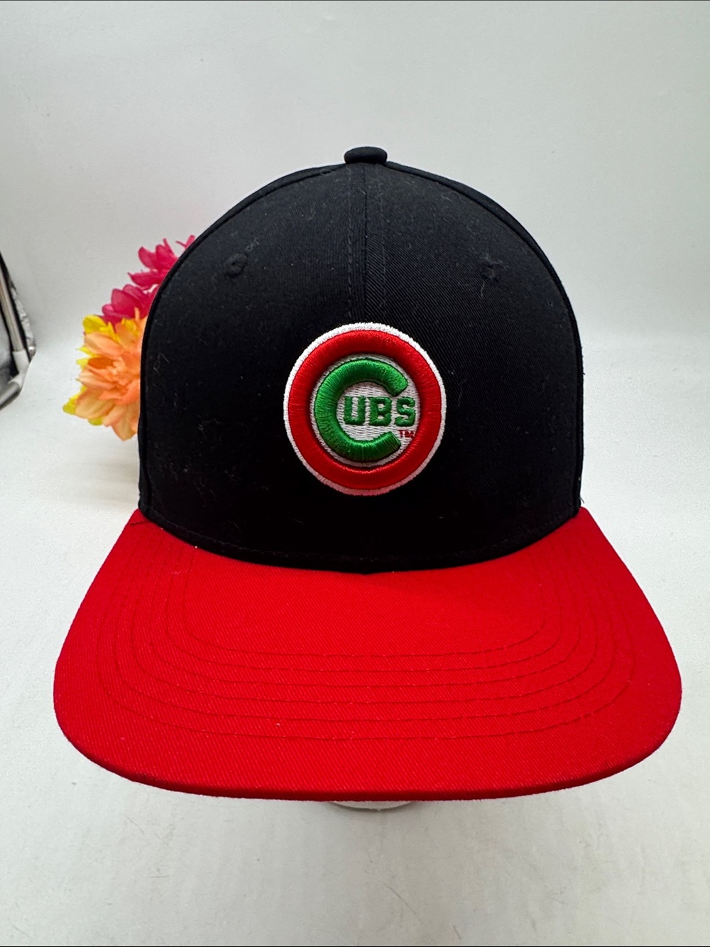 Melonwear Chicago Cubs Black & Red Snapback Hat Italian Colors